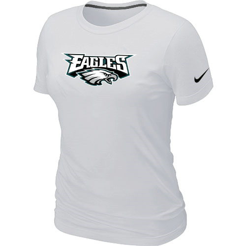  Nike Philadelphia Eagles Authentic Logo Womens TShirt White 3 