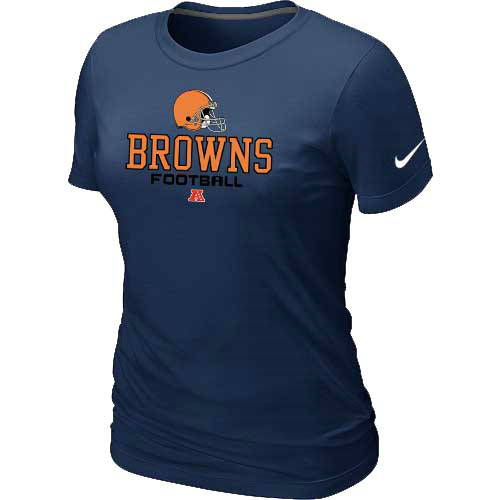  Cleveland Browns D- Blue Womens Critical Victory TShirt 46 