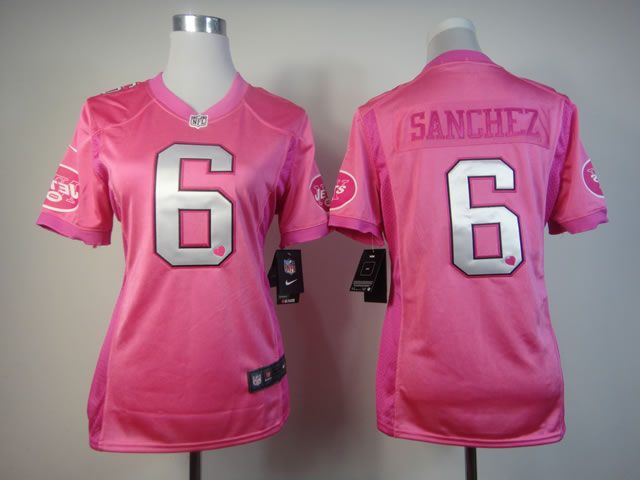 NFL New York Jets #6 Sanchez Women Pink Jersey