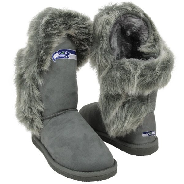 NFL Seattle Seahawks Womens Cuce Shoes Ladies Fanatic Boots Gray