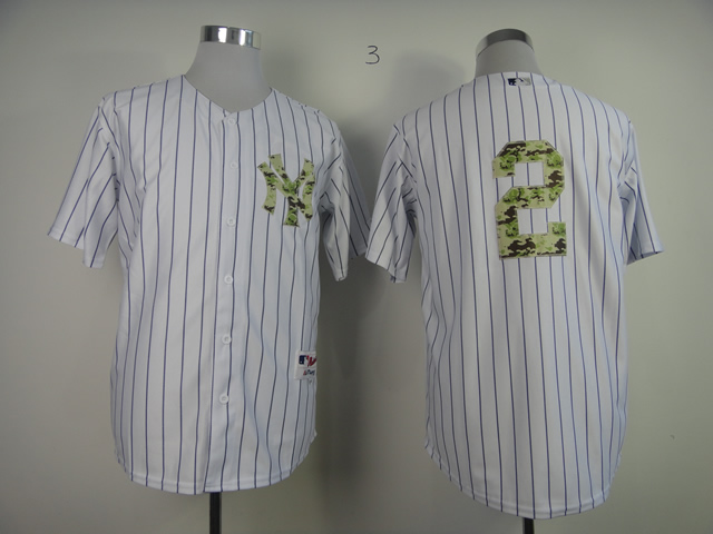 MLB New York Yankees #2 Jeter Authentic 2013 USMC Home Jersey White