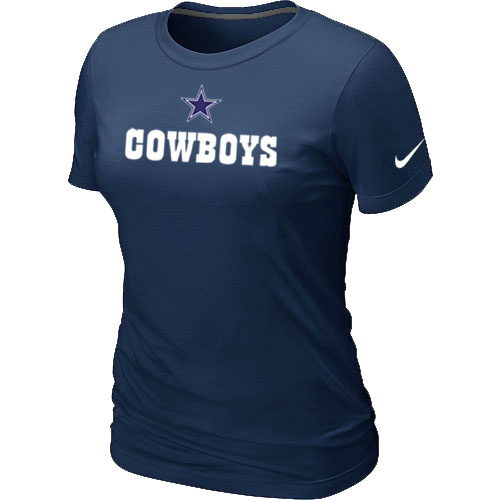  Nike Dallas Cowboys Sideline Legend Authentic Logo Womens TShirt D- Blue 5 