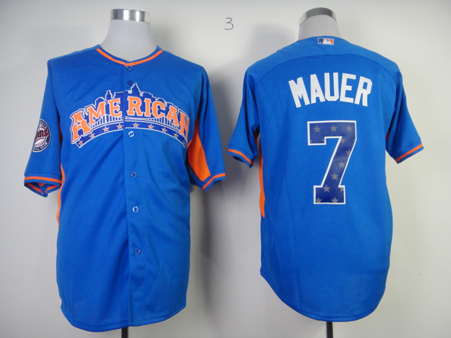 2013 MLB All Star Minnesota Twins #7 Mauer Jersey Blue