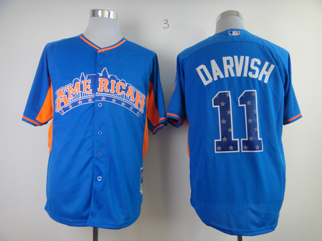 2013 MLB All Star Texas Rangers #11 Darvish Stitched Jersey Blue