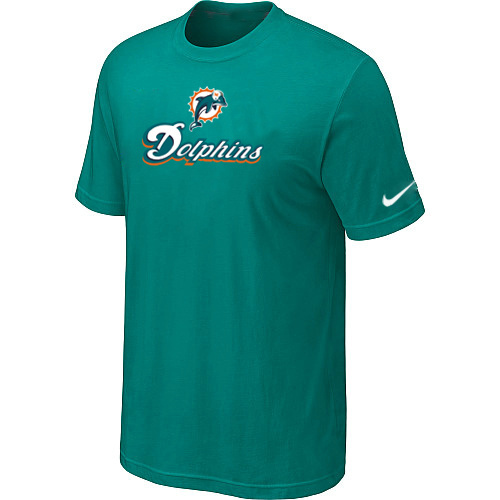  Nike Miami Dolphins Authentic Logo TShirt Green 83 