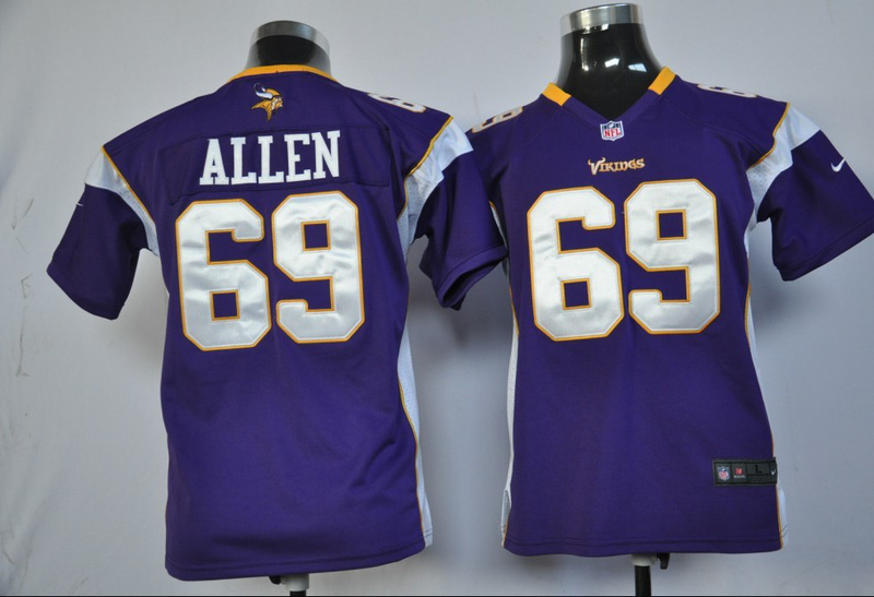 Purple #69 Jared Allen Youth Nike Minnesota Vikings Jersey