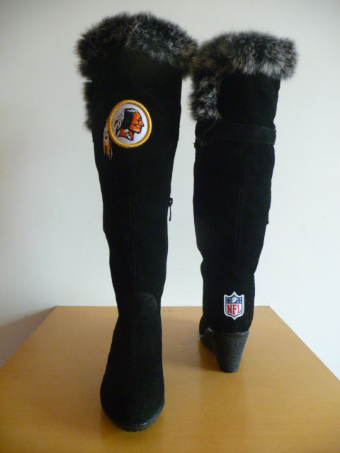 NFL Washington Redskins Cuce Shoes Womens Cheerleader Boots Black