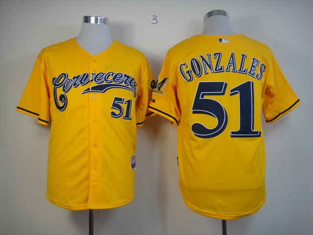 Milwaukee Brewers Authentic 51 Gonzales Cerveceros Cool Base Jersey