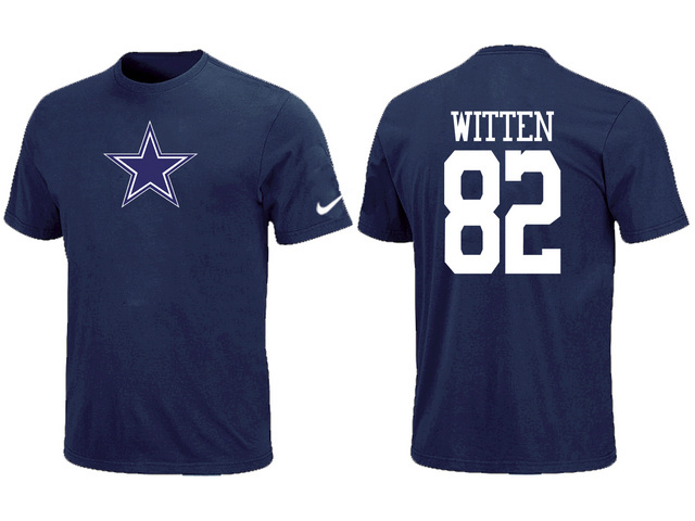  Nike Dallas Cowboys 82 WITTEN Name& Number TShirt Blue 52 