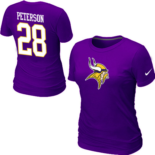  Nike Minnesota Vikings Adrian Peterson Name& Number Womens TShirtpurple 11 