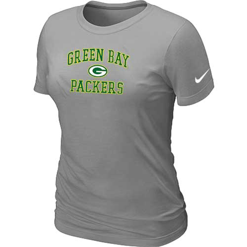  Green Bay Packers Womens Heart& Soul L- Grey TShirt 101 