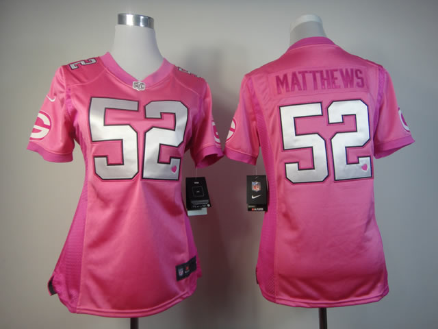 NFL Green Bay Packers #52 Matthews Women Pink Jersey