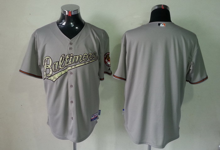MLB Baltimore Orioles Blank Camo Letters Jersey Grey Color