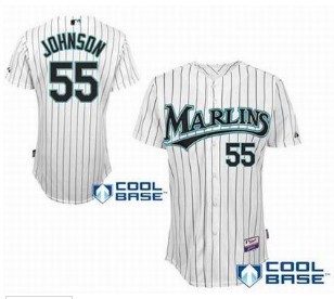 Florida Marlins Authentic #55 Josh Johnson Home Cool Base Jersey white