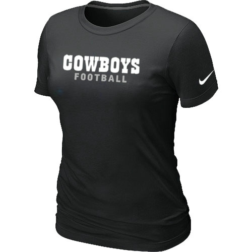  Nike Dallas Cowboys Sideline Legend Authentic Font Womens TShirt Black 3 