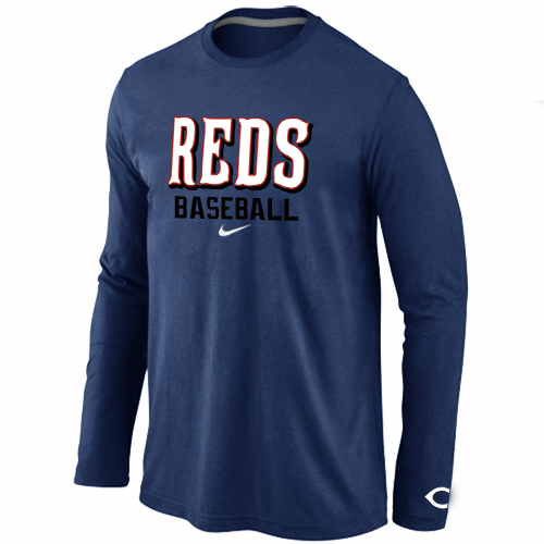 Nike Cincinnati Reds Long Sleeve T-Shirt D.Blue