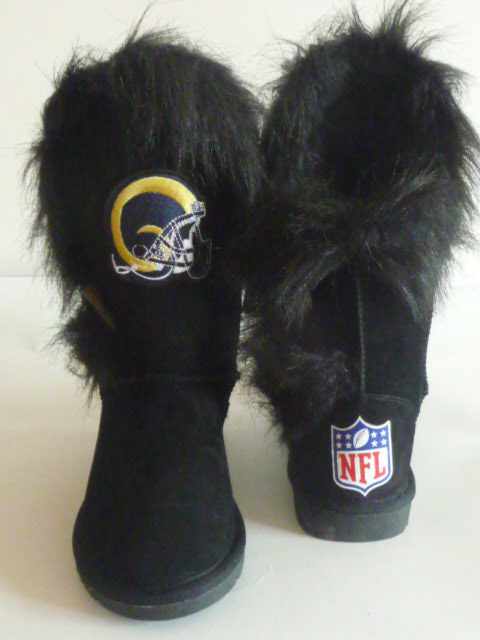 NFL St Louis Rams Cuce Shoes Womens Cheerleader Boots - Black