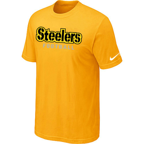  Nike Pittsburgh Steelers Sideline Legend Authentic Font TShirt Yellow 91 