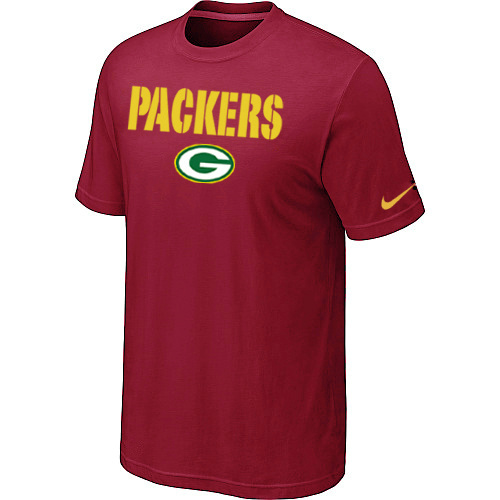  Nike Green Bay Packers Authentic Logo TShirt Red 156 