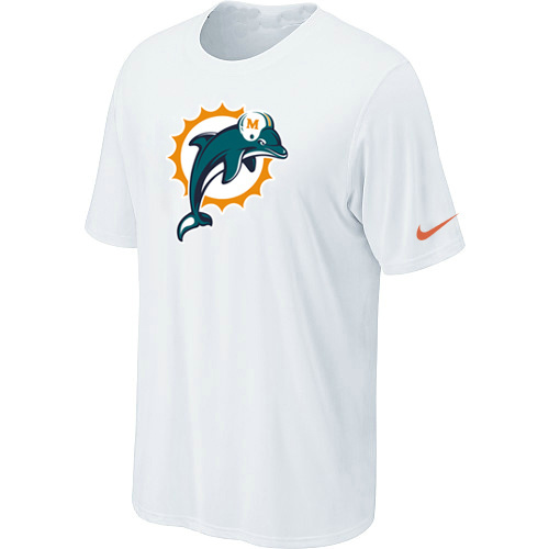  Miami Dolphins Sideline Legend Authentic Logo TShirt White 85 