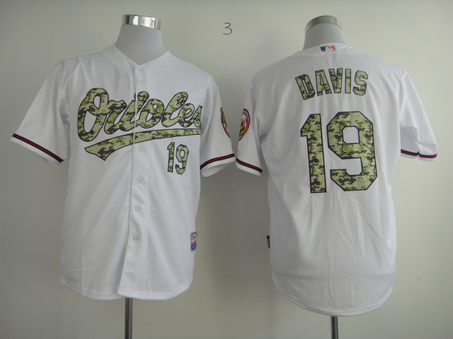 Baltimore Orioles 19 Davis Authentic  2013 USMC Home Cool Base Jersey