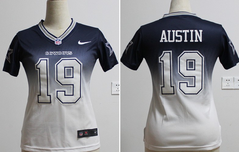 Nike NFL Dallas Cowboys #19 Austin Fadeaway Drift Fashion II Women Jersey