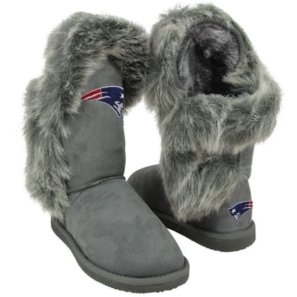 NFL New England Patriots Womens Cuce Shoes Ladies Fanatic Boots Gray