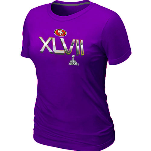  San Francisco 49 ers Super BowlXLVII On Our Way Purple Womens TShirt 41 