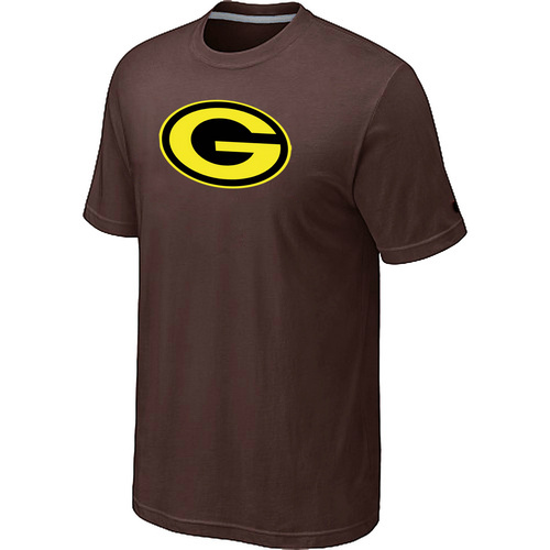  Mens Green Bay Packers Neon Logo Charcoal Brown Tshirt 27 