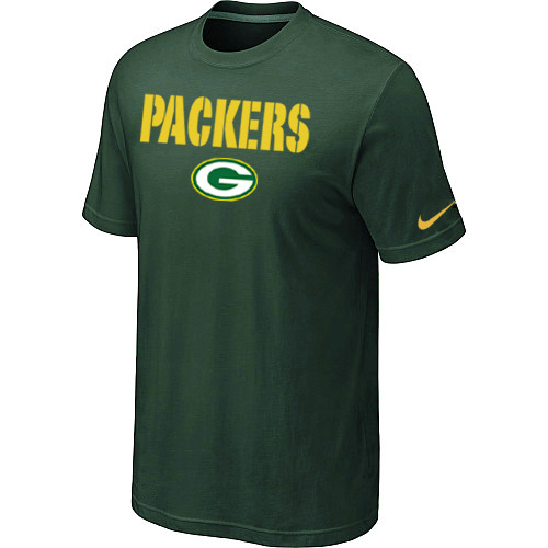  Nike Green Bay Packers Authentic Logo TShirt Green 158 