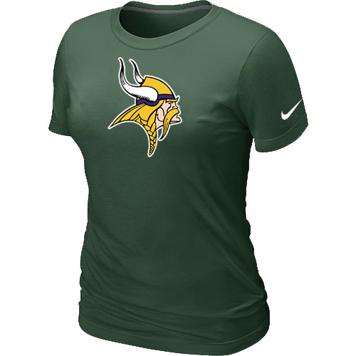  Minnesota Vikings D- Green Womens Logo TShirt 76 