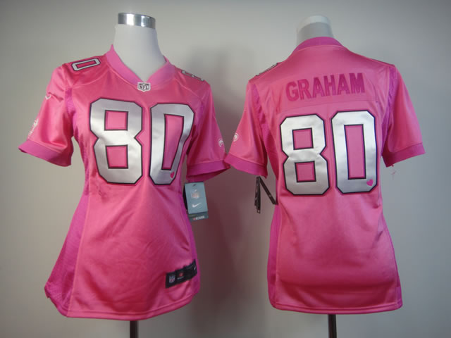 NFL New Orleans Saints #80 Graham Women Pink Jersey