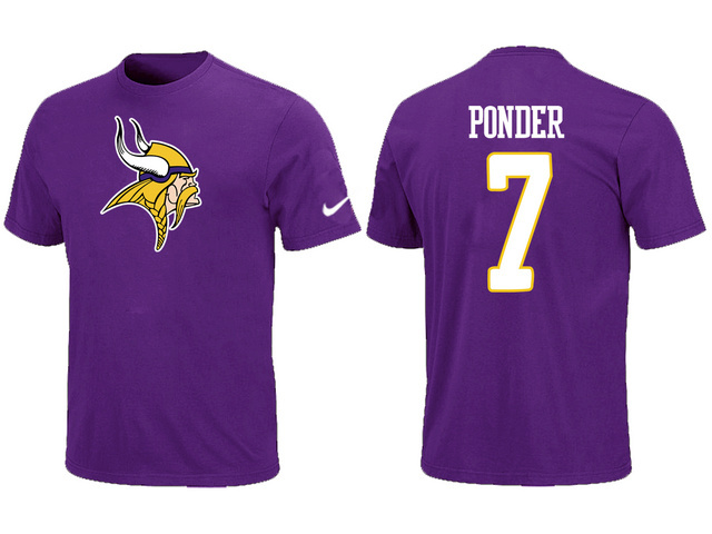  Nike Minnesota Vikings Christian Ponder Name& Number TShirtpurple 82 