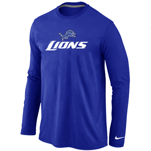 Nike Detroit Lions Authentic Logo Long Sleeve T-Shirt Blue