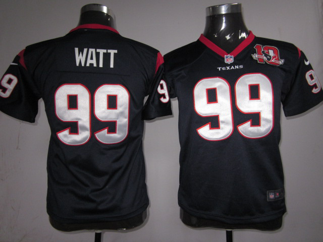 JJ Watt Jersey blue limited #99 Nike NFL Houston Texans Jersey 10th Patch