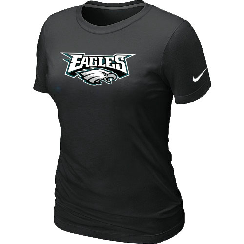  Nike Philadelphia Eagles Authentic Logo Womens TShirtB Lack 2 