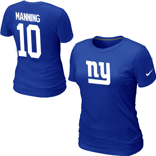  Nike New York Giants Eli Manning Name& Number Womens TShirtB Lue 25 
