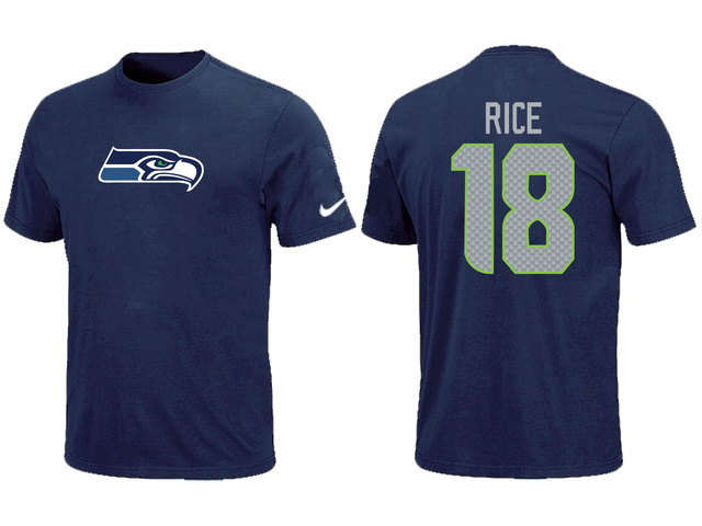  Nike Seattle Seahawks 18  Sidney Rice Name& Number TShirt 65 