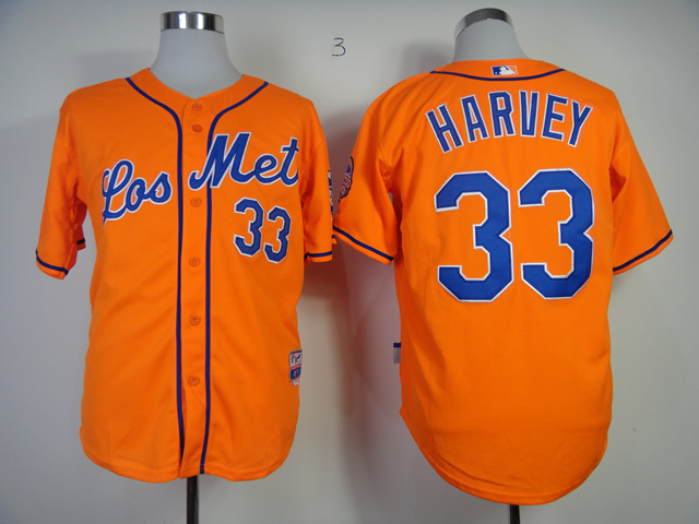 MLB New York Mets Authentic #33 Matt Harvey Orange jersey