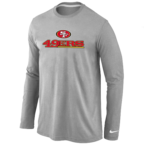 Nike San Francisco 49ers Authentic Logo Long Sleeve T-Shirt Grey