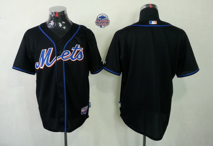 MLB New York Mets #0 Blank Black Jersey