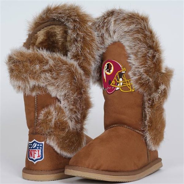 NFL Washington Redskins Womens Cuce Shoes Ladies Fanatic Boots Brown 