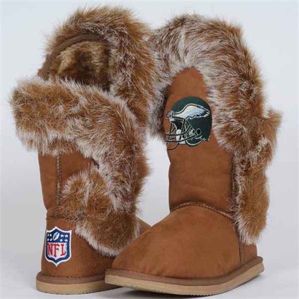 NFL Philadelphia Eagles Womens Cuce Shoes Ladies Fanatic Boots Brown 