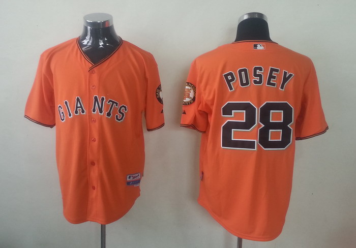 MLB San Francisco Giants #28 Posey Orange Jersey
