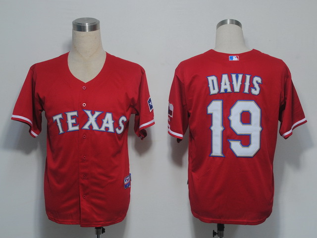 MLB Jerseys Texas Rangers 19 Davis Red Cool Base