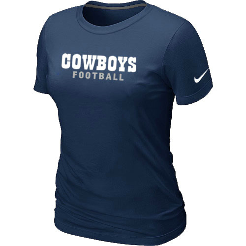  Nike Dallas Cowboys Sideline Legend Authentic Font Womens TShirt D- Blue 4 