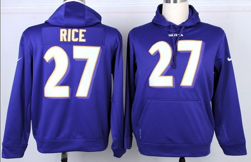 Baltimore #27 Rice Purple Pullover Hoodie