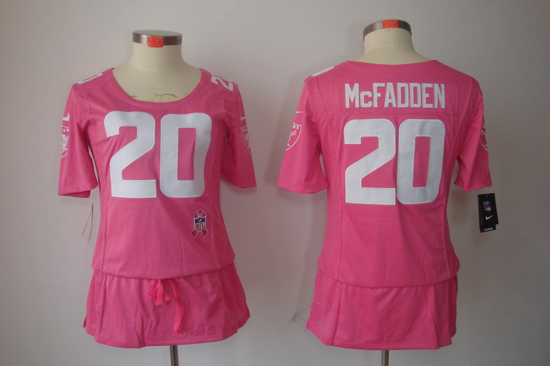 NFL Oakland Raiders #20 McFadden Pink Women Breast Cancer Awareness Jersey