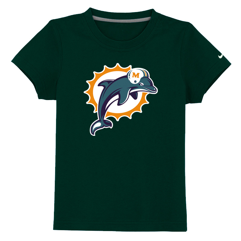 Miami Dolphins Sideline Legend Authentic Youth Logo T Shirt D-Green