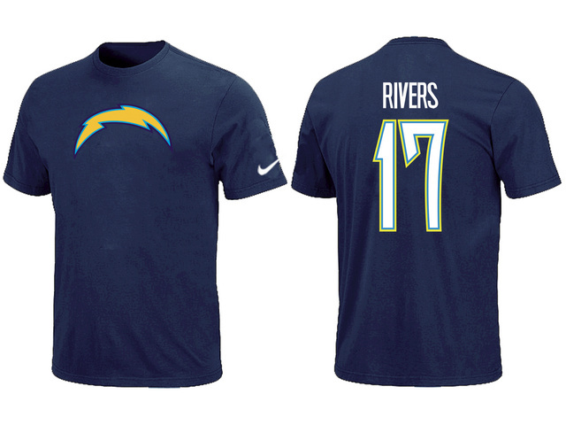  Nike San Diego Chargers Phillip Rivers Name& Number TShirt D- Blue 73 